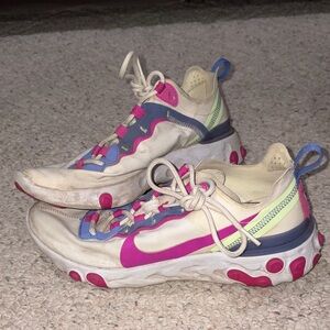 Nike React Women's Sneakers - Cream, Pink, Blue